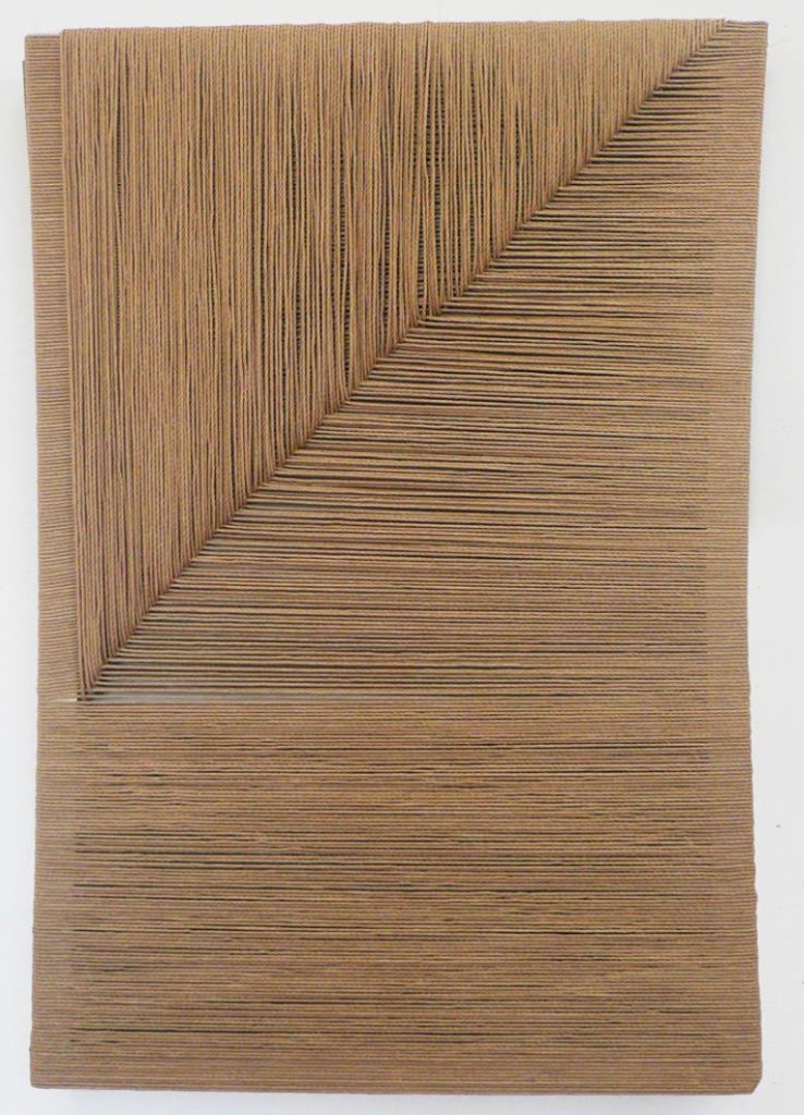 Chair, 2015, series of woven canvas, marsh grass, paper cord, broom plant, wood frames, 130 x 70, 150 x 90, 140 x 80, 140 x 90, 140 x 90, 90 x 50 cm Chair frees the materials employing from their most evident and stereotypical meaning, giving the spectator the chance to reconsider them as spaces of potential imagery, generated from their own nucleus and empowered by a vision. 